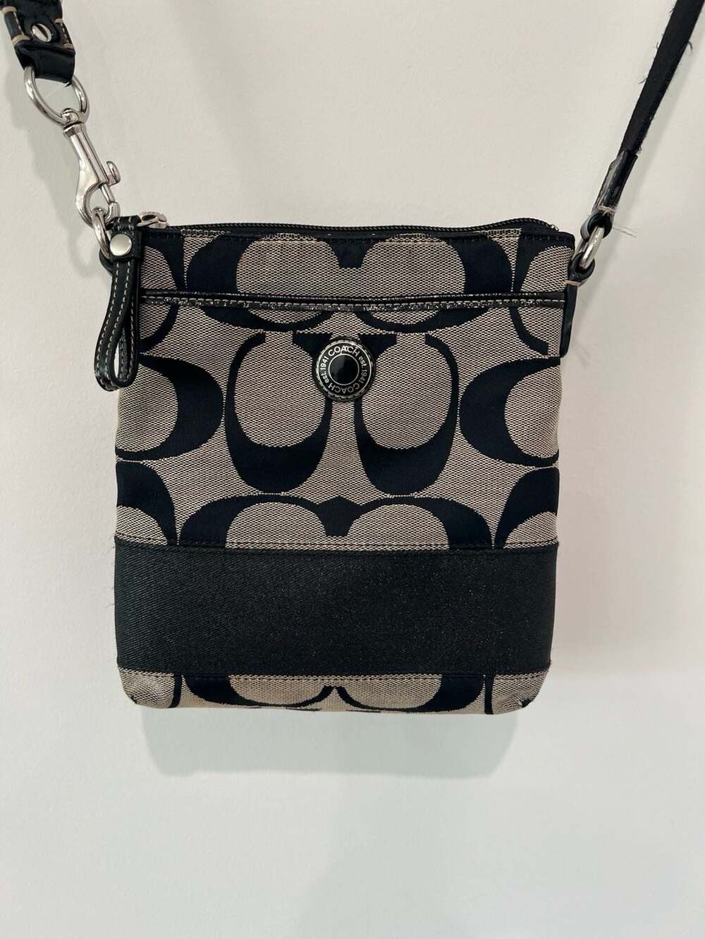 Coach Signature Stripe Swingpack Crossbody Bag